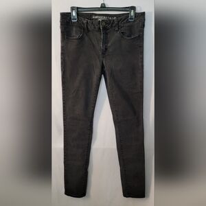 American Eagle Outfitters Black Super Stretch Jeggings 12 Extra Long